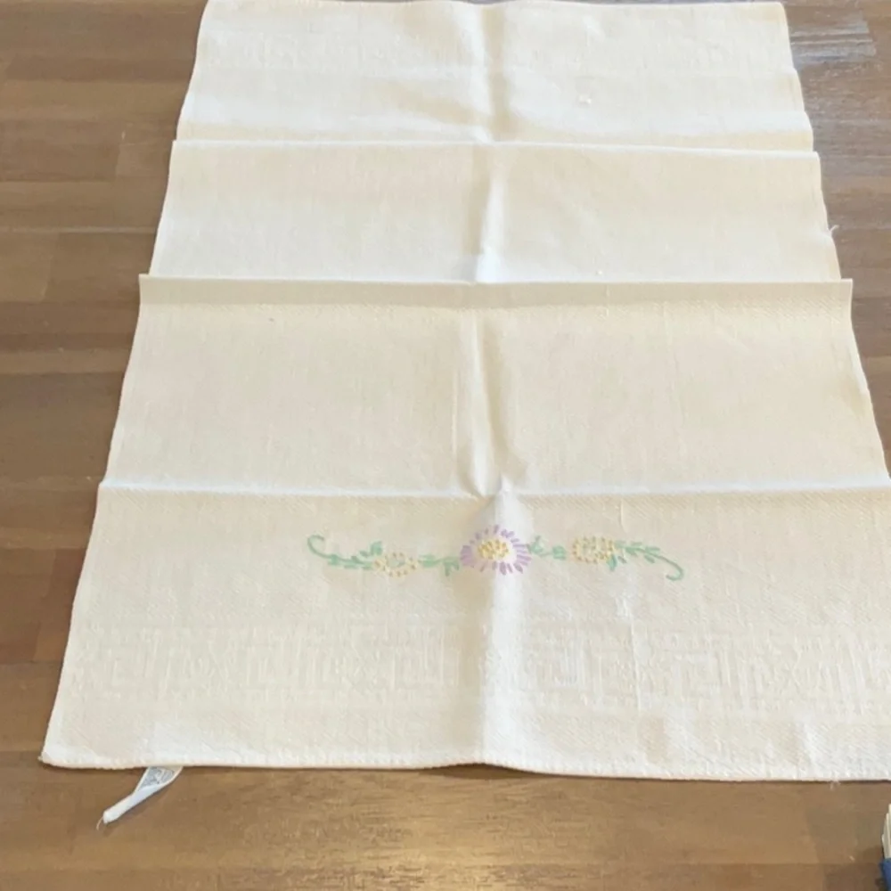 Cream Embroidered Towel